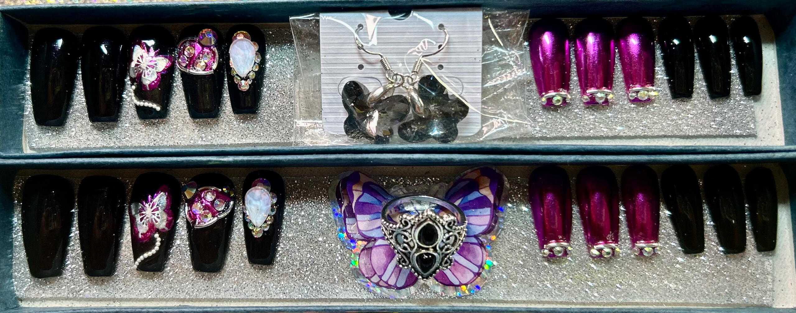 Purple &amp; Black Coffin Set