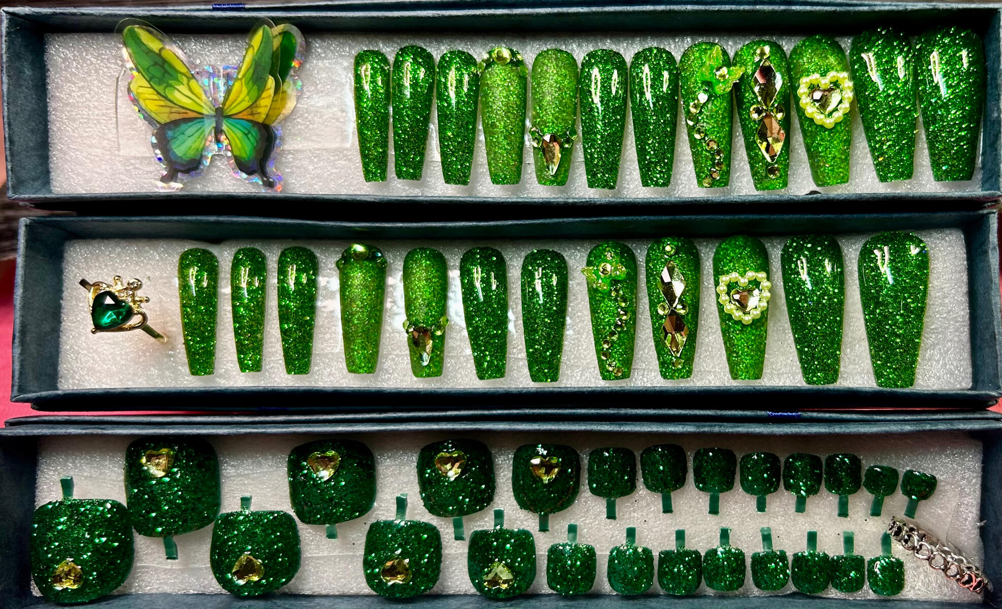 Glossy &amp; Matte Green/Toes…